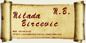 Milada Birčević vizit kartica